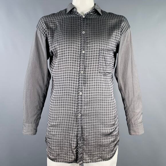 COMME des GARCONS SHIRT Size L Grey Charcoal Mixed Patterns Long Sleeve Shirt - Picture 1 of 6